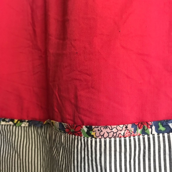 Boden Coral Pink Floral Dress Sz 2 Keyhole Striped - Picture 5 of 7